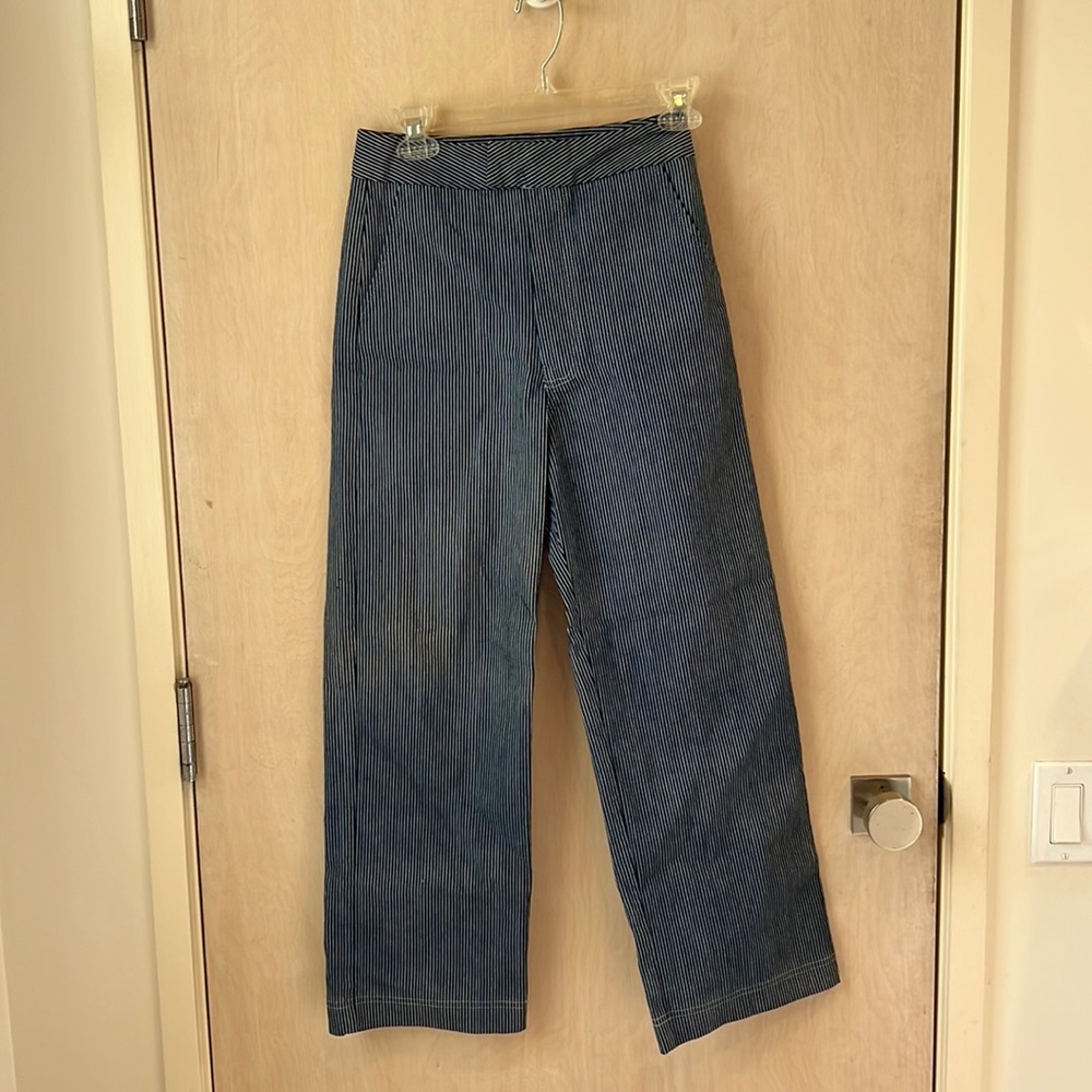 Striped wide leg jeans pants Editor’s Market